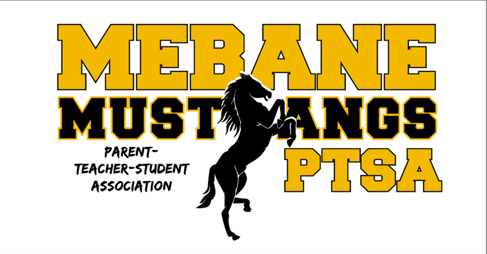 Mebane PTSA  with image of black mustang